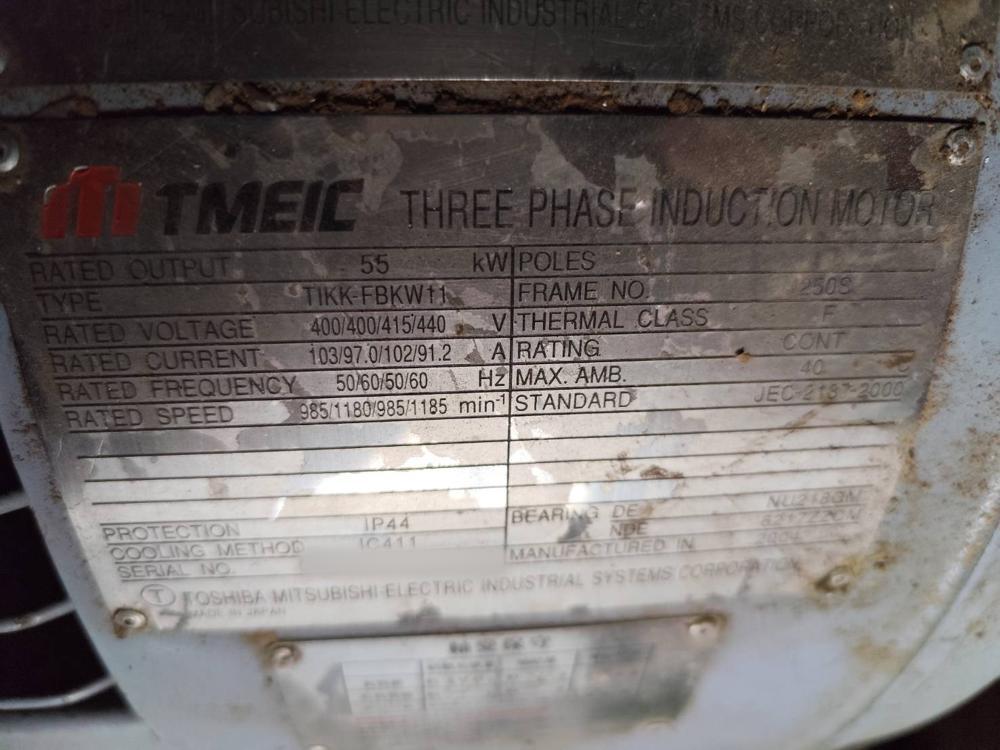 【中古】TMEIC(東芝三菱)製モーターの詳細画像｜1枚目