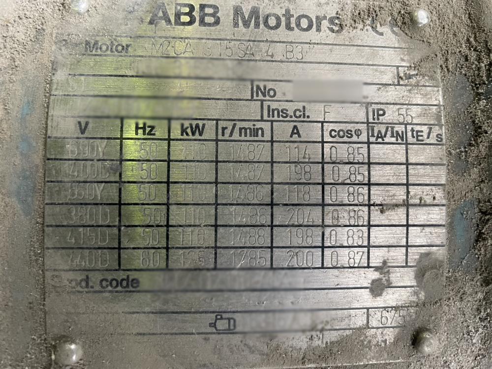 【中古】ABB製モーターの詳細画像｜1枚目